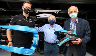 (L to R): Laurent Rossi (FRA) Alpine Chief Executive Officer; Jean Todt (FRA) FIA President and Paris Brain Institute Vice President ; Professor Gerard Saillant (FRA) Paris Brain Institute President.