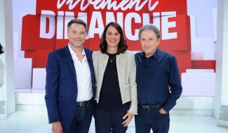 -Exclusif- Guillaume De Tonquedec, Alexandra Durr et Michel Drucker - Enregistrement de l'émission ' Vivement Dimanche ' au studio Gabriel . Diffusion le 01/09/2019 sur France 2 .