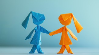 2 personnages en papier qui se serrent la main