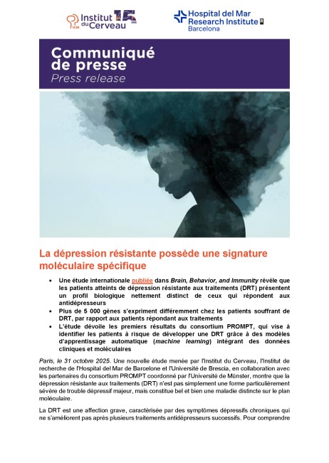 La dépression résistante possède une signature moléculaire spécifique