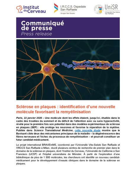 Identification d’une nouvelle molécule favorisant la remyélinisation